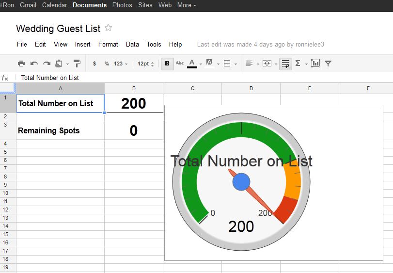 Add weddings to the list You can use Excel you can use Google Docs 